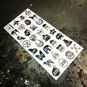 DE flash art individual sticker sheet 9”x20”