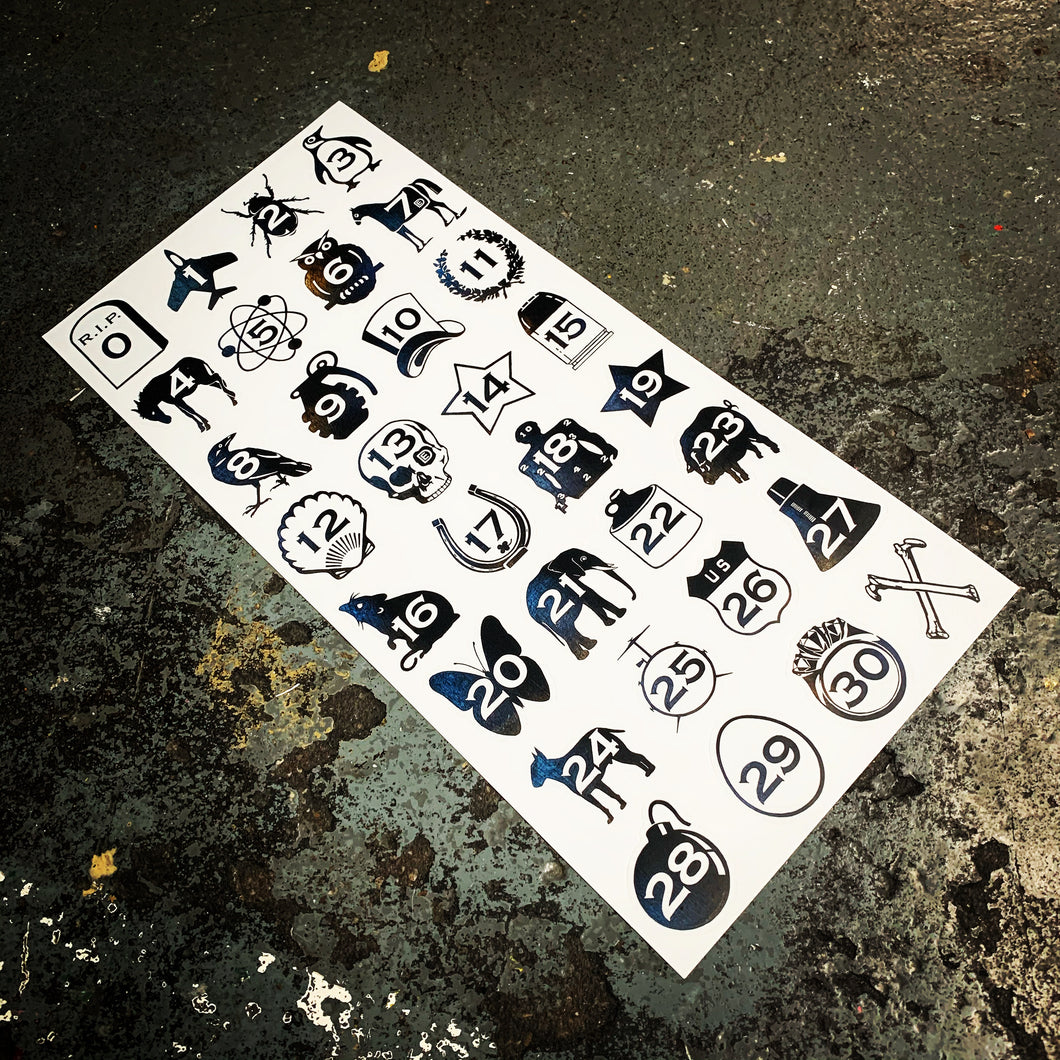 DE flash art individual sticker sheet 9”x20”
