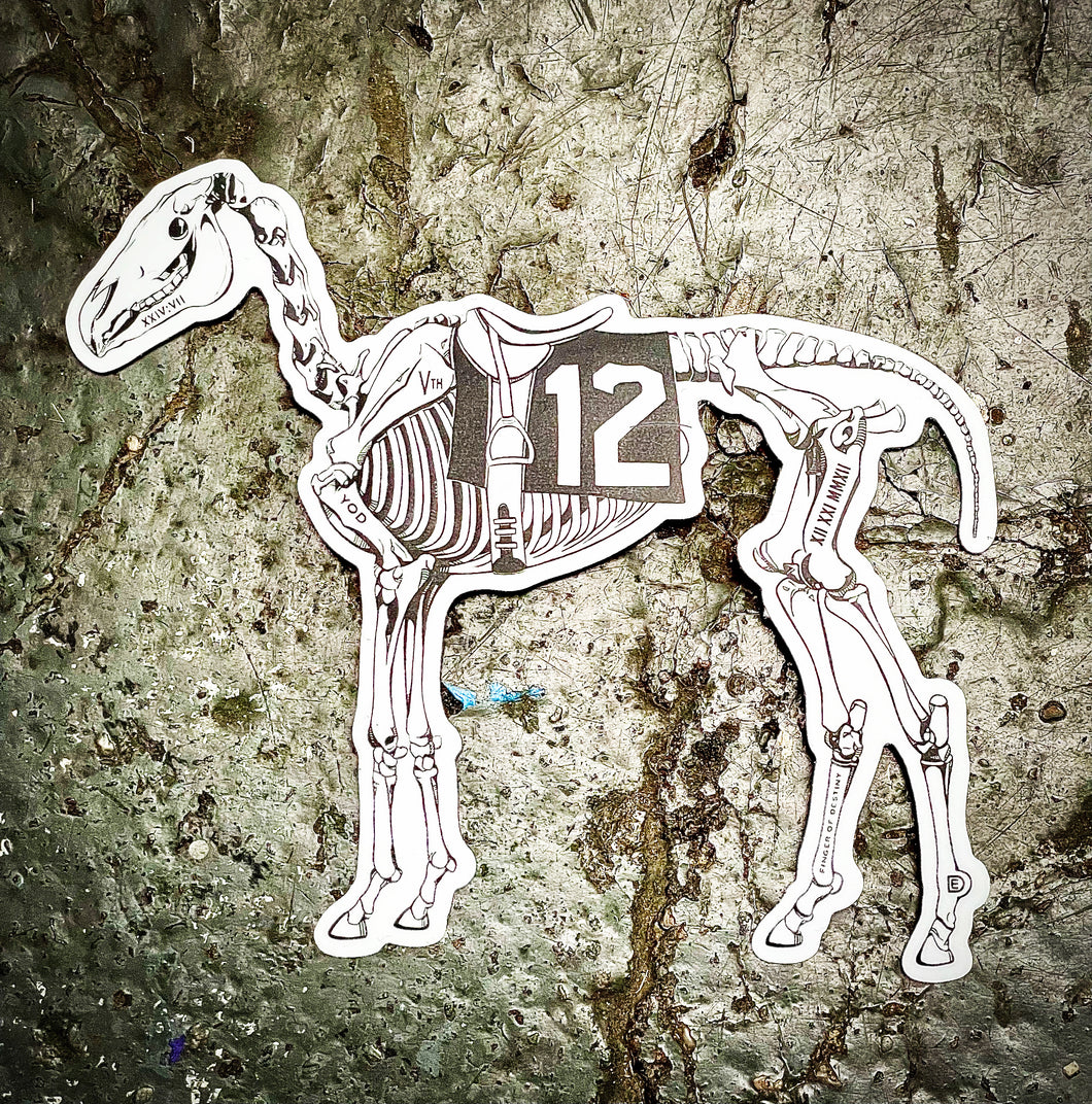 6 inch 12 Horse sticker